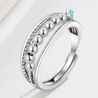 Snurrende Ring Rustfrit Stål Konstruktion | Justerbar Ring | Roterende Perledesign til Hverdagsbrug & Smykkestyling | Vanero