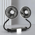 Bilventilator | Plast USB Bilventilator Med Dobbelt Rotationshoved | Justerbar Luftstrøm Til Køretøj | Vanero