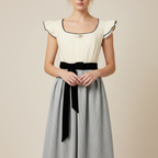 Dame Dirndl Kjole i Bomuld-Polyester | Regular Pasform & Snøreliv | Folkedragt Med Forklæde Til Oktoberfest & Temafester | Vanero