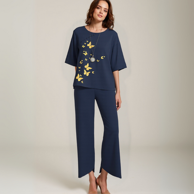 Klara | Elegant Bluse- og Buksesæt Dame | Vanero