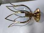Flush Loftlampe Med Glasskærm | Messingfinish & Klar Glas Konstruktion | Indendørs Belysning Til Gang Entré & Korridor | Vanero