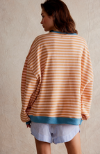 Dametrøje Strikmateriale | Oversized Pasform Sweater | Stribet Design til Hverdags- & Køligt Vejr Brug | Vanero
