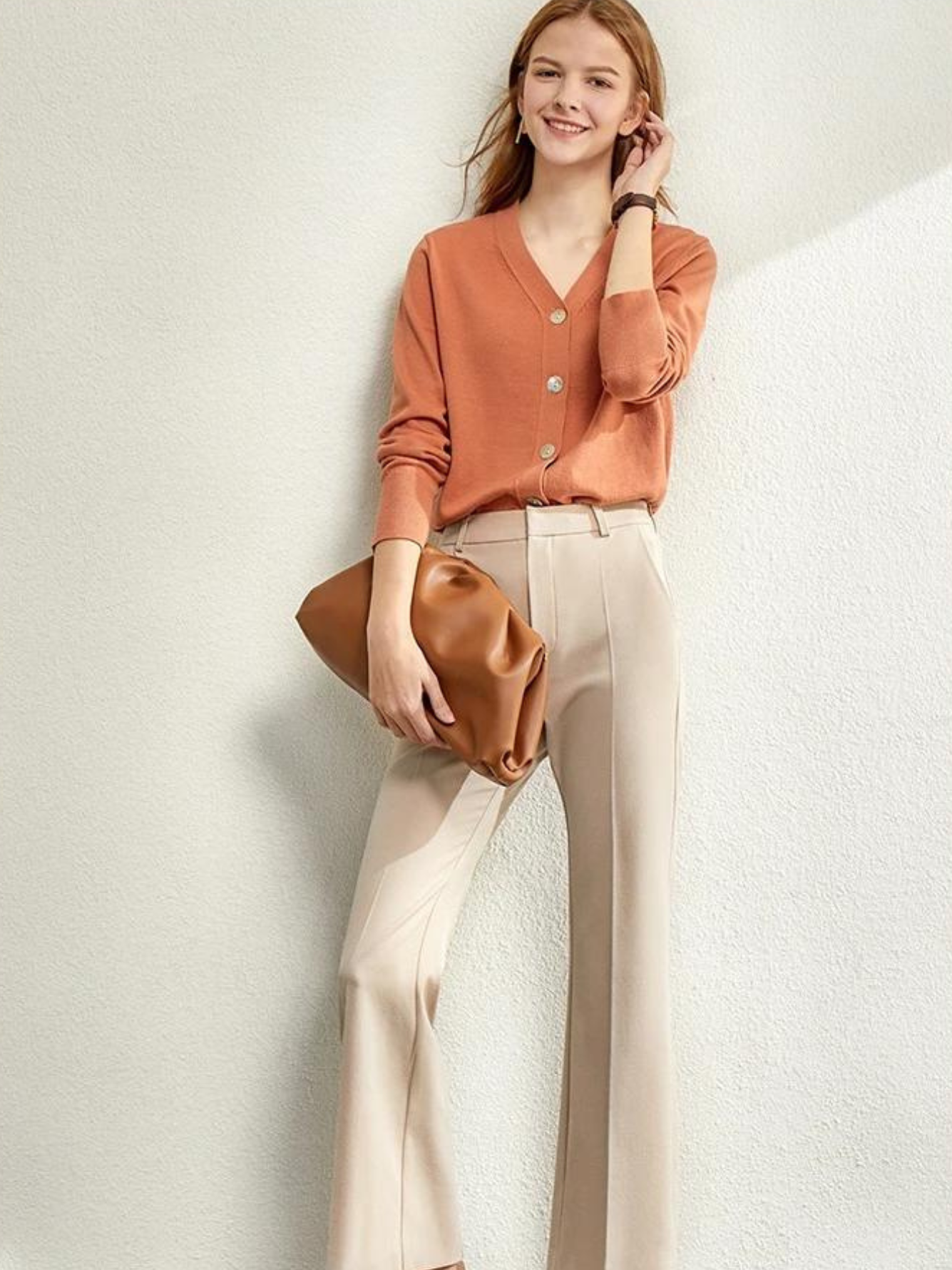 V-hals l strikket cardigan l Vanero