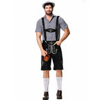 Herre Lederhosen Bomuldsblanding | Justerbare Seler Festivalshorts | Broderet Design Til Oktoberfest Events | Vanero