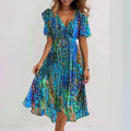 Dame Chiffonkjole 100% Chiffon | Relaxed Fit Ærmeløs Kjole | Blomstermønstret Design til Sommer & Fritidsbrug | Vanero