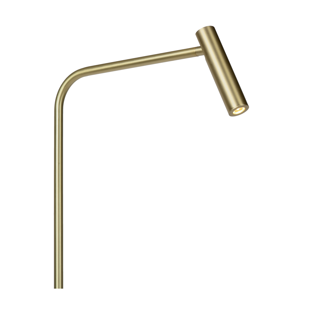 Gulvlampe Med Integreret LED Belysning | Metalkonstruktion Med Antik Messing Finish | Indendørs Læse & Stemningsbelysning | Vanero