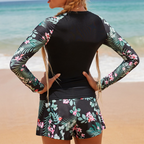 Dame Tankini-Sæt Nylon Elastan | Todelt Badetøj med Tropisk Print | Højtaljet Design til Strand og Poolaktiviteter | Vanero