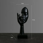 Abstrakt Ansigt Skulptur Harpiks Design | Fritstående Dekorativ Figur Til Indendørs Brug | Hylde Skrivebord Entré & Boligindretning | Vanero
