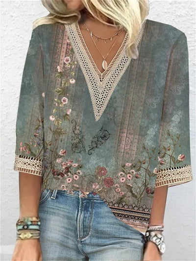 Luna l Casual Elegance Lightweight V-Neck Blouse Shirt til kvinder l Vanero