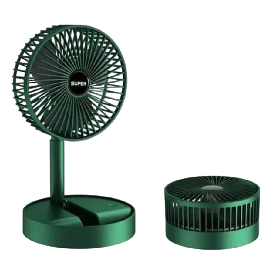 Bærbar Sammenklappelig Ventilator USB Genopladelig | 180 Graders Justerbart Luftflow | Fire Hastigheder Til Skrivebord Rejser & Camping | Vanero