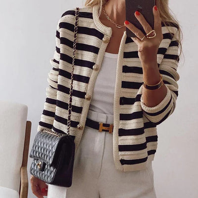 Linda | Stribet cardigan l Vanero
