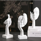 Abstrakt Ansigt Skulptur Harpiks Design | Fritstående Dekorativ Figur Til Indendørs Brug | Hylde Skrivebord Entré & Boligindretning | Vanero