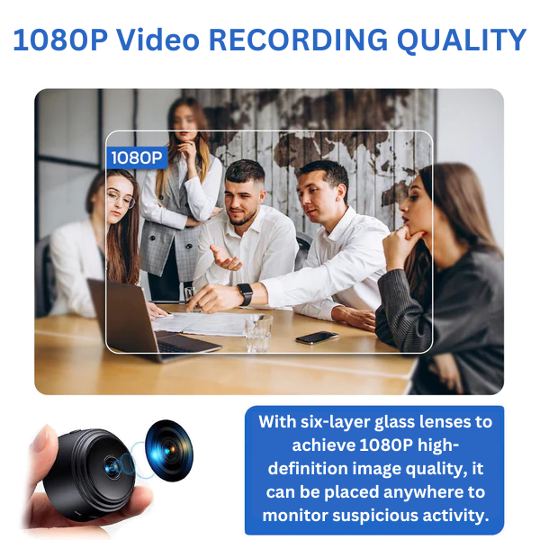 HD Mini WiFi Kamera Med 1080p Optagelse | 160 Graders Vidvinkel Transportabelt Design | Indendørs Overvågning & Fjernvisning | Vanero