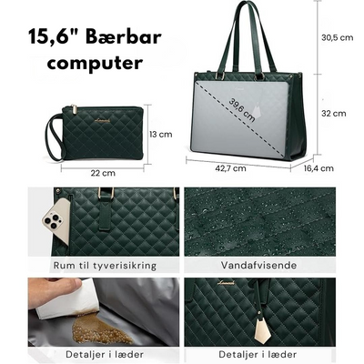 LuxeCarry | Alt-i-en Tas til Arbejde, Frokost og Laptop l Vanero