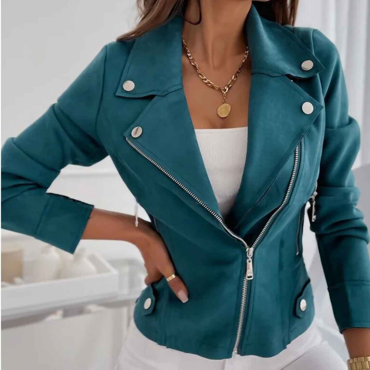 Idona l Chic ruskindsjakke l Vanero