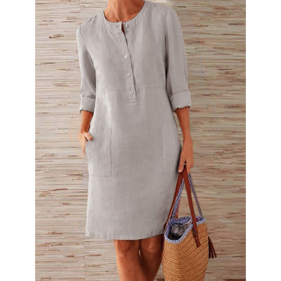 Afslappet Skjortekjole | Linnedlook | Enkel Elegance l Vanero