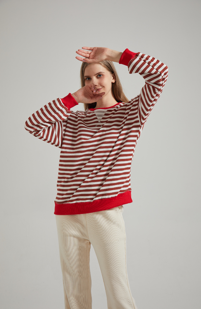 LENA l Oversized stribet sweater l Vanero