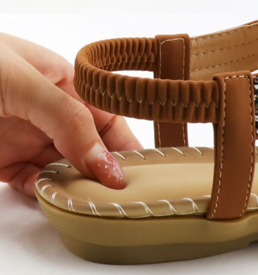 Dame Sandaler Syntetisk Materiale | Åben Tå Sandaler | Fleksibel Sål til Hverdags- og Fritidsbrug | Vanero