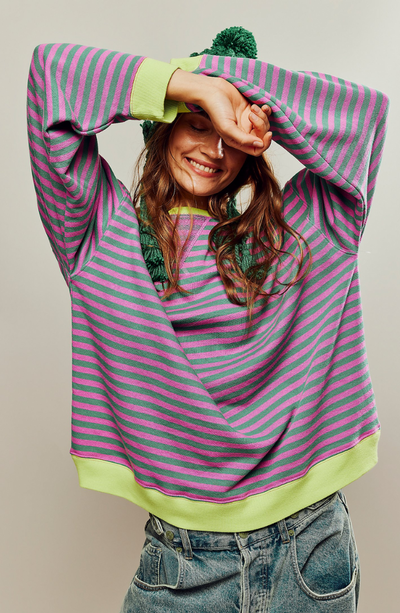 LENA l Oversized stribet sweater l Vanero