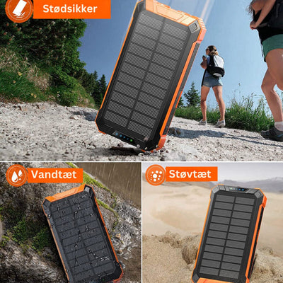 SunCharge | Solcelle Powerbank - Bærbar Oplader med Flere Porte til Alle Enheder | Vanero
