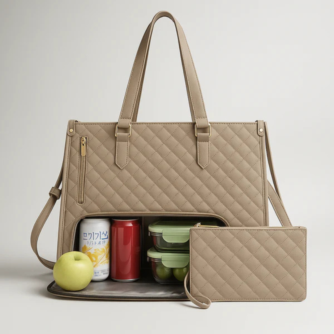 LuxeCarry | Alt-i-en Tas til Arbejde, Frokost og Laptop l Vanero
