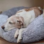 Fluffy Kæledyrsseng Kunstpels | Rund Hunde- & Katteseng Med Høj Kant | Vaskbar Indendørs Soveplads | Vanero