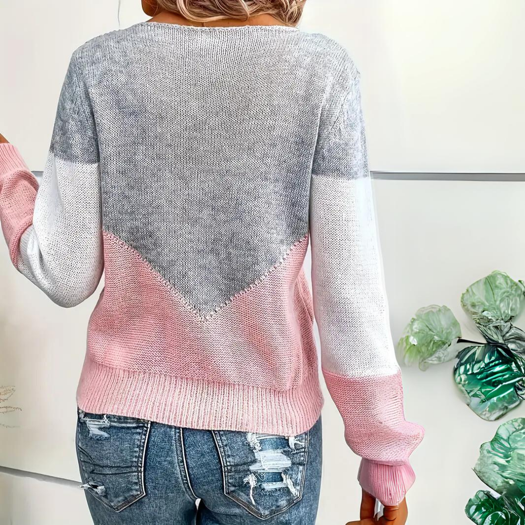 Dametrøje Uldstrik | Regular Fit Sweater | Rund Hals Design til Hverdags- & Køligt Vejr Brug | Vanero