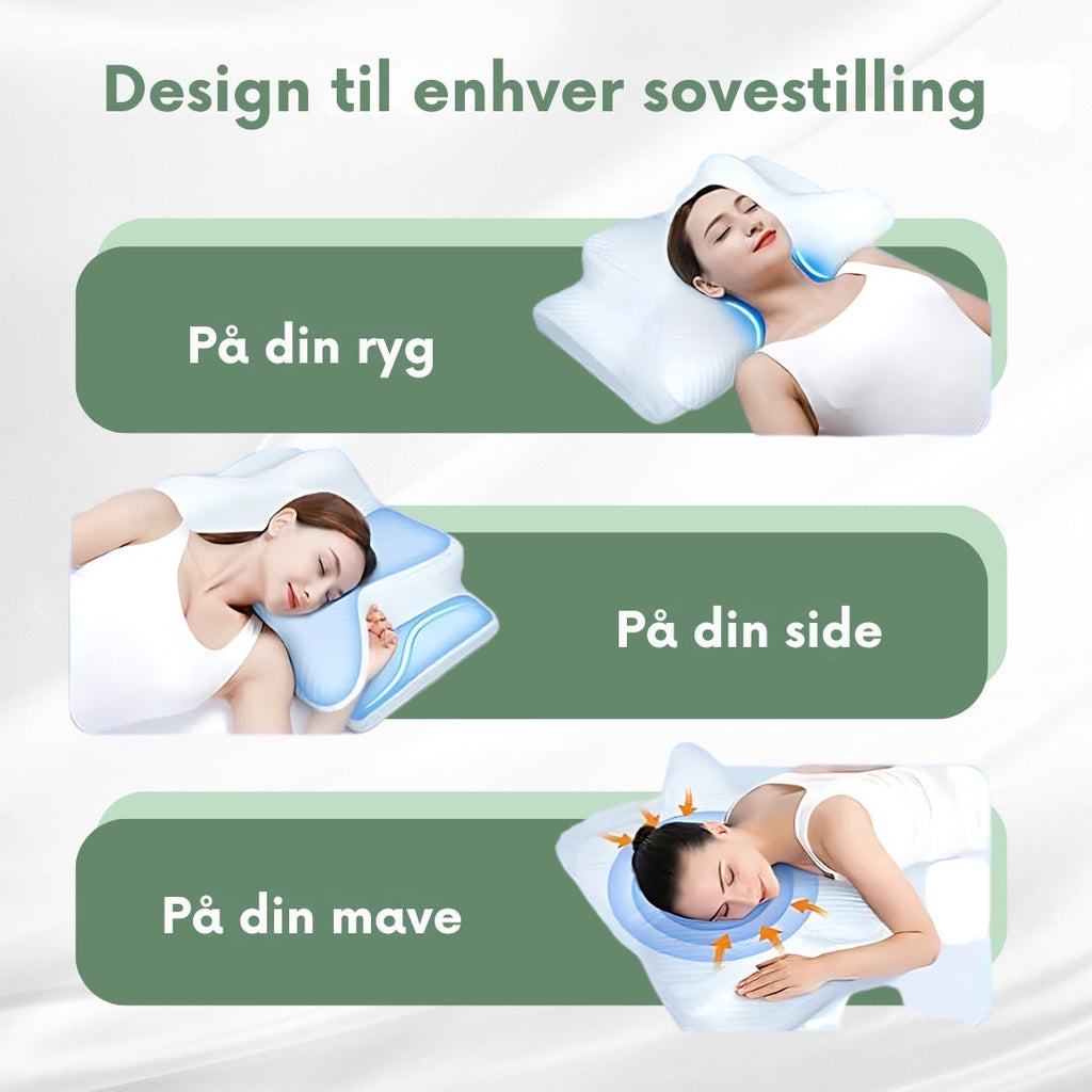 Memory Foam Pude | Sovepude Med Bomuldsblandet Betræk | Til Daglig Søvn & Hvile | Vanero