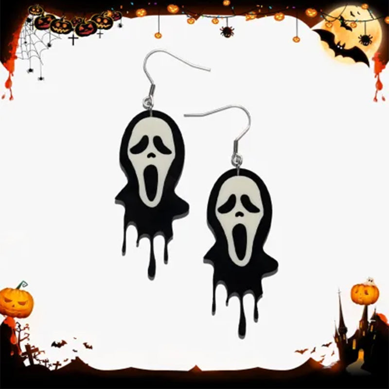 Hængeøreringe Med Spøgelsesvedhæng | Legeringskonstruktion & Fiskekrogslukning | Halloween & Temafester | Vanero