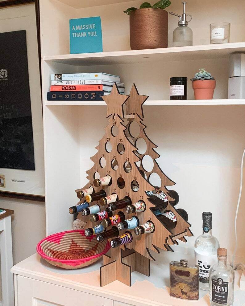 Adventskalender i Træ | 24 Rum til Jule Nedtælling Genanvendelig Juledekoration | Vanero