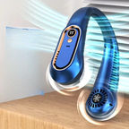 Halsventilator | Bladløs Genopladelig Halsventilator Med Digitalt Display | Håndfri Personlig Køling | Vanero