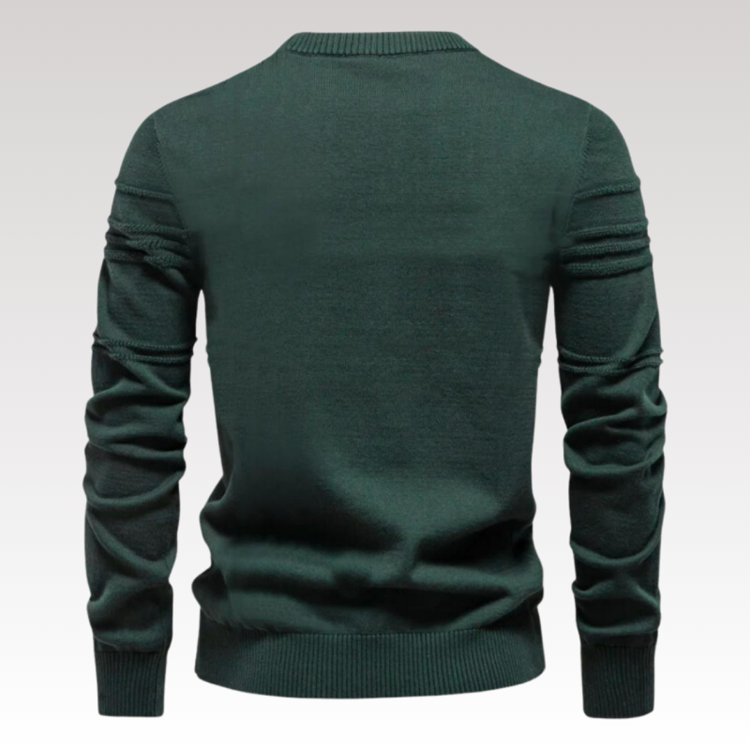 Herretrøje Strikmateriale | Regular Fit Sweater | Ternet Mønster Med Lange Ærmer til Hverdags- & Køligt Vejr Brug | Vanero