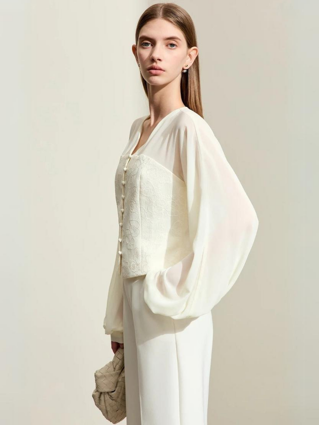 Dame Bluse Polyesterblanding | Løs Pasform Bluse Med Lanterneærmer | Let Design Til Arbejde & Hverdagsbrug | Vanero