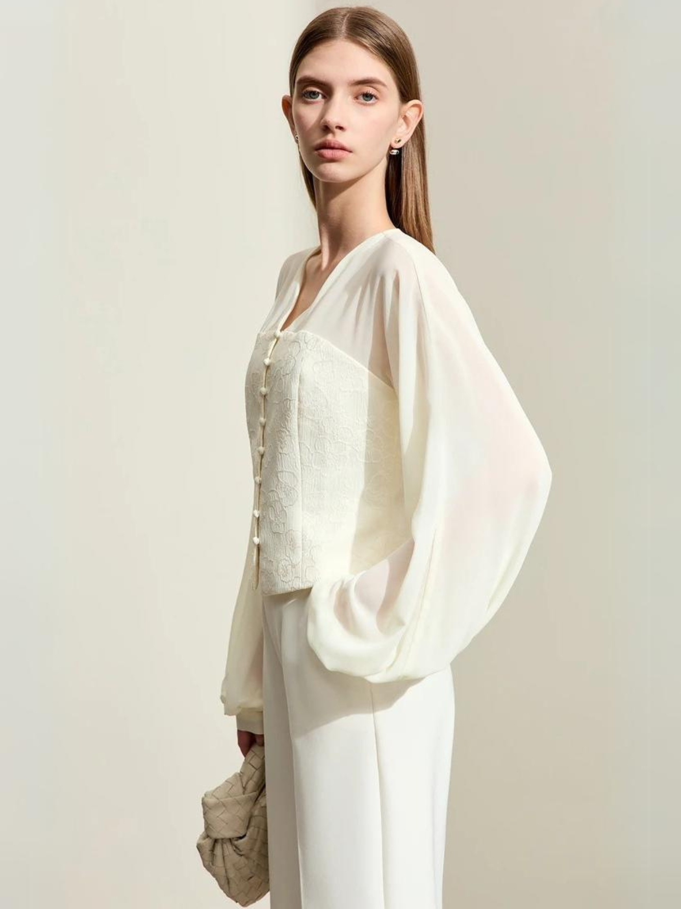 Dame Bluse Polyesterblanding | Løs Pasform Bluse Med Lanterneærmer | Let Design Til Arbejde & Hverdagsbrug | Vanero