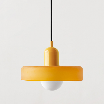 Bauhaus l Pendellampe af Farvet Glas l Vanero