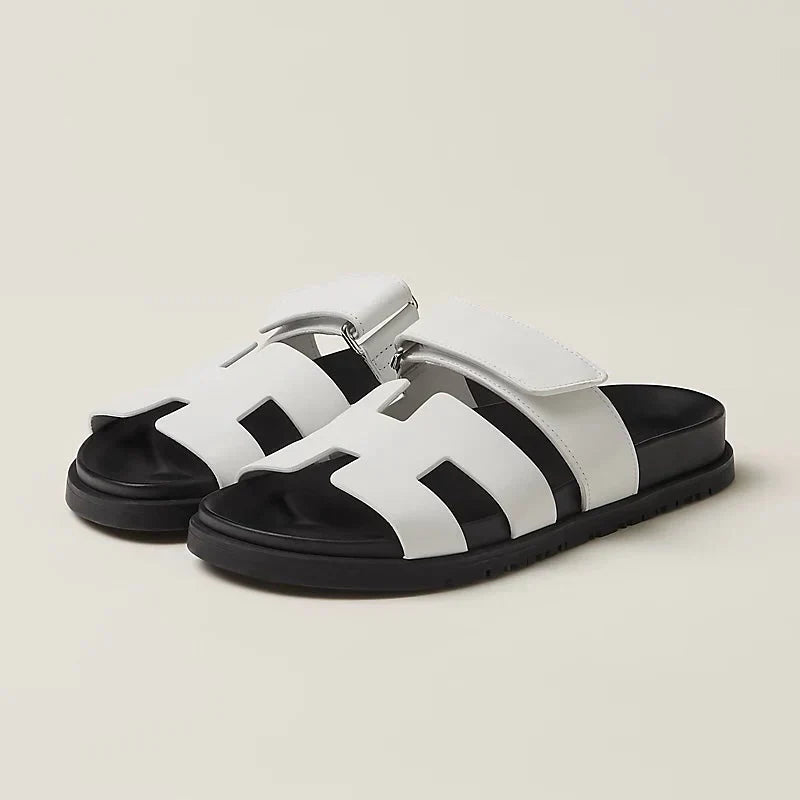 Damesandaler Syntetisk Læder | Slip-On Pasform Sommersandaler | Polstret Sål med Skridsikker Ydersål til Fritid & Hverdagsbrug | Vanero