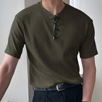Herre T-Shirt Bomuldsblanding | Ribbet Pasform T-Shirt | Til Hverdags- & Fritidsbrug | Vanero
