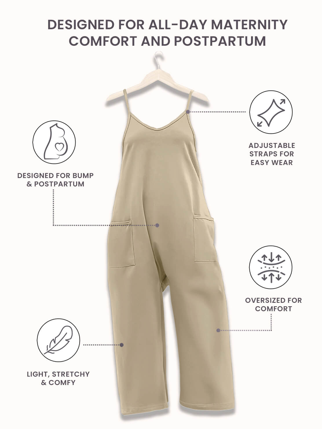 Jumpsuit med Elastisk Talje | Afslappet Pasform i Let Konstruktion | Hverdagsbrug & Fritid | Vanero