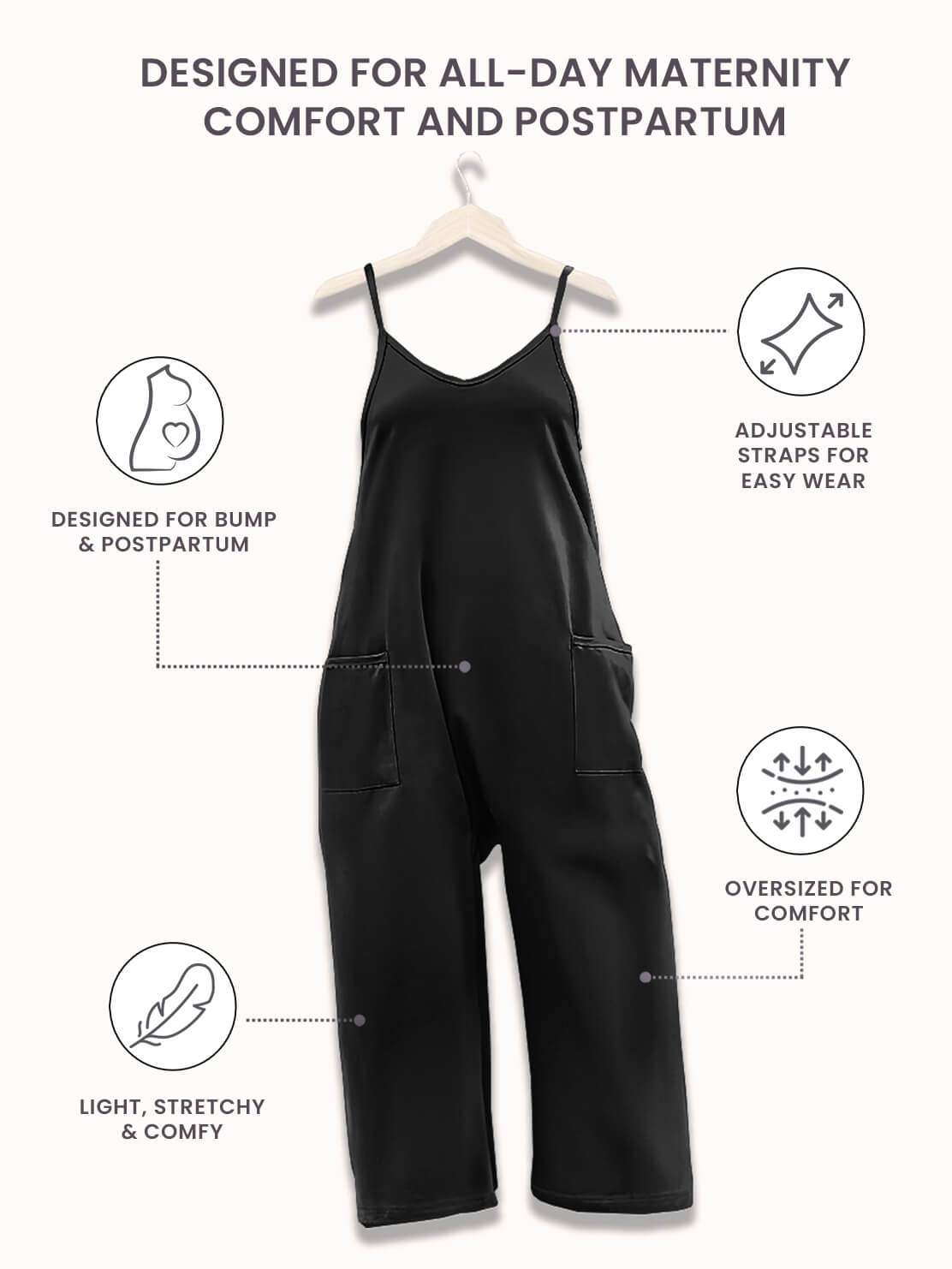 SereniMom l Jumpsuit Overdimensioneret Jumpsuit l Graviditet & Postpartum l Vanero