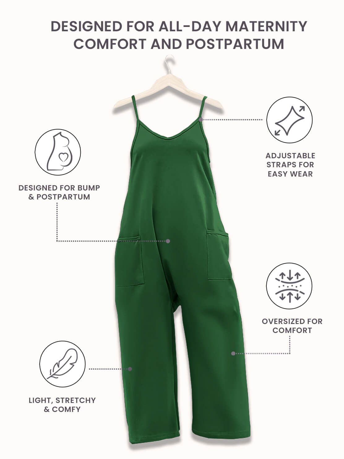 SereniMom l Jumpsuit Overdimensioneret Jumpsuit l Graviditet & Postpartum l Vanero