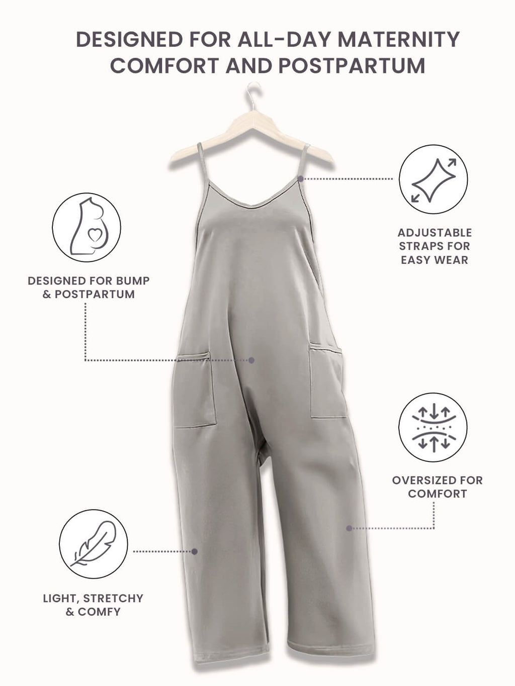 Jumpsuit med Elastisk Talje | Afslappet Pasform i Let Konstruktion | Hverdagsbrug & Fritid | Vanero