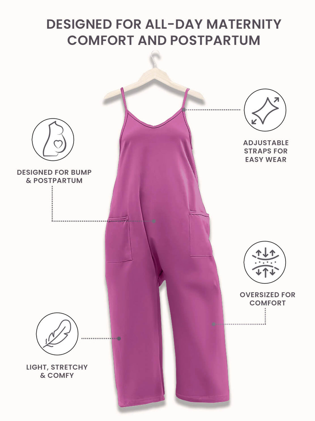 Jumpsuit med Elastisk Talje | Afslappet Pasform i Let Konstruktion | Hverdagsbrug & Fritid | Vanero