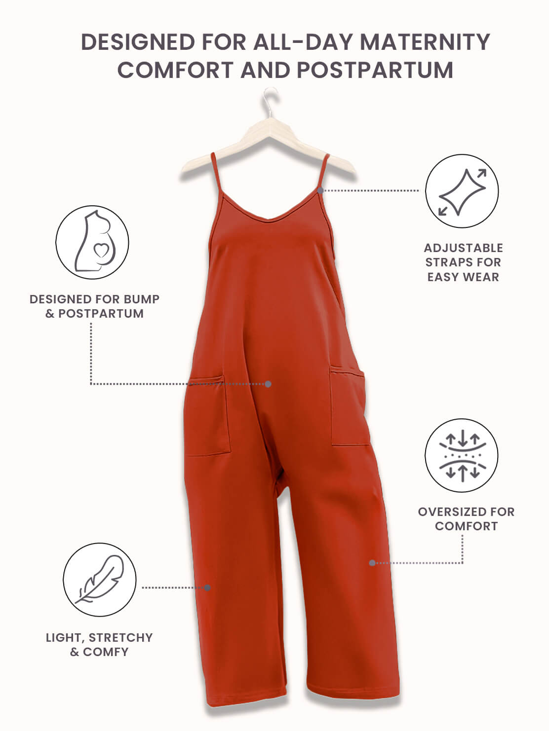 SereniMom l Jumpsuit Overdimensioneret Jumpsuit l Graviditet & Postpartum l Vanero