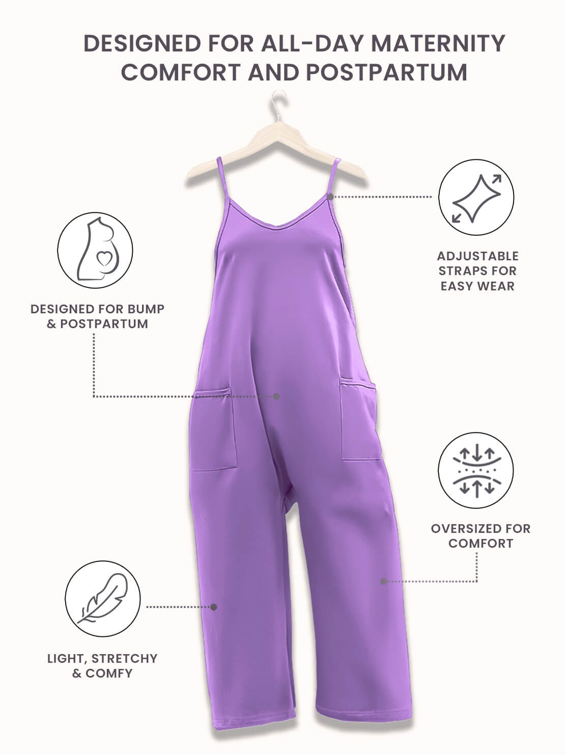 SereniMom l Jumpsuit Overdimensioneret Jumpsuit l Graviditet & Postpartum l Vanero