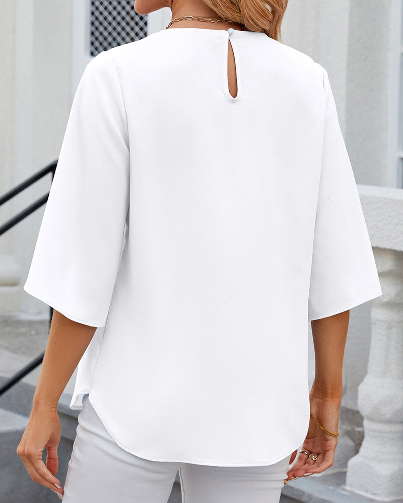 Quirine l Elegant top med halve ærmer l Vanero