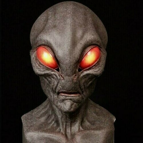 Alien Helhoved Maske Latex & Silikone | Håndmalet Kostumemaske | Til Halloween & Cosplay | Vanero