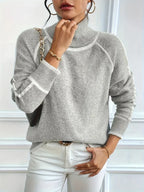Amalie Akryl Polyesterblanding | Oversized Pasform Rullekravetrøje | Høj Turtleneck til Hverdagsbrug & Lag-På-Lag Styling | Vanero