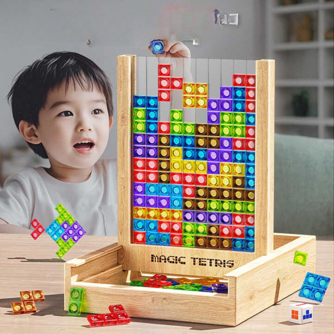 EcoBlock Tetris Bræt | Bæredygtigt Træpuslespil Til Børn & Voksne | Vanero