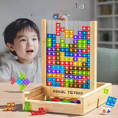 EcoBlock Tetris Bræt | Bæredygtigt Træpuslespil Til Børn & Voksne | Vanero