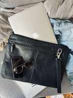 Laptop Sleeve Bøffellæder | Standard Pasform Computertaske | Forlomme Med Lynlås Til Arbejde Rejser & Hverdagsbrug | Vanero